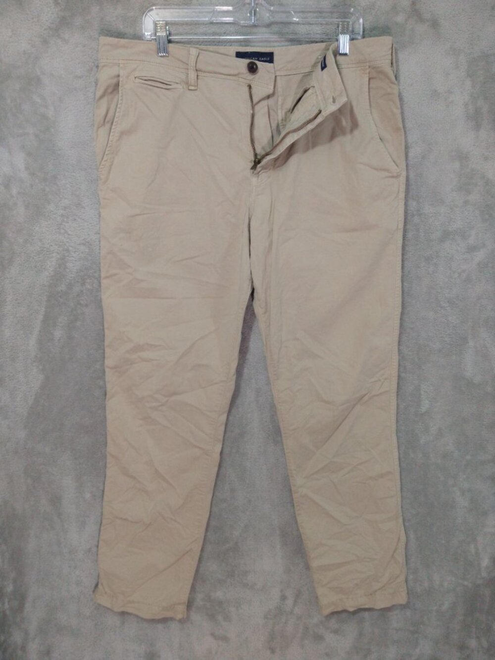 American Eagle Pants Mens 34x32 Beige Chino Original Straight Next Level Flex